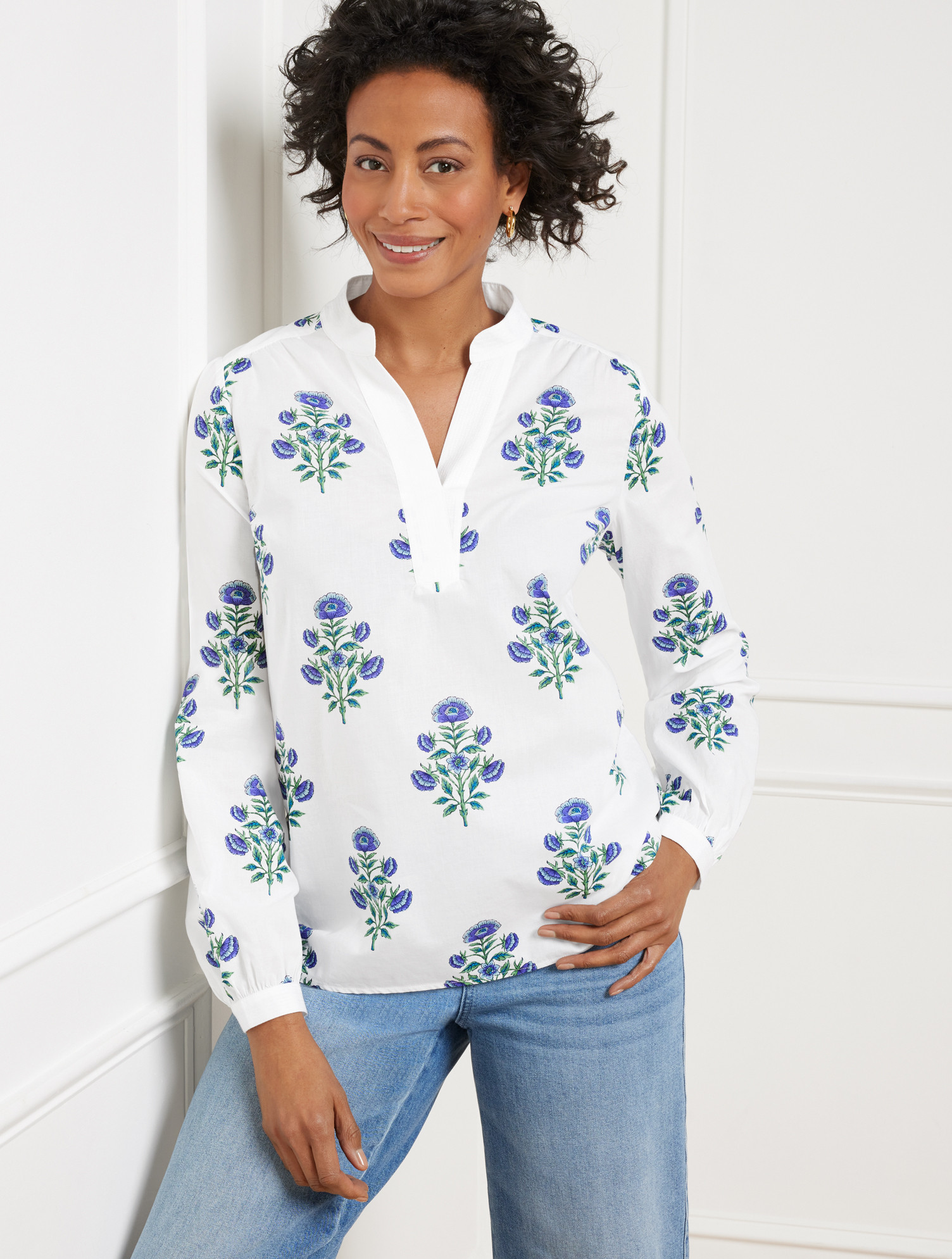Poplin Short Shirt - Floral Radiance | Talbots