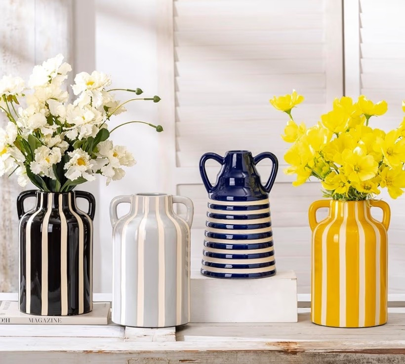 Find in my Citrus Summer Collection. 🍊🍋‍🟩 Soft stripes, sunlit shelves, and fresh-picked summer charm. This yellow and white handled vase brings cozy citrus warmth to kitchens, mantels, and breezy cottage corners.

Add a little sunshine to your space.🍋

#LTKHome #LTKU #LTKSeasonal