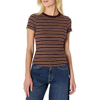 Amazon Essentials Women's Slim-Fit Stretch Rib Short-Sleeve Tee | Amazon (US)