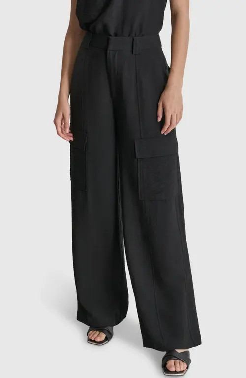 DKNY Crinkle Cargo Pants in Black at Nordstrom, Size 16 | Nordstrom