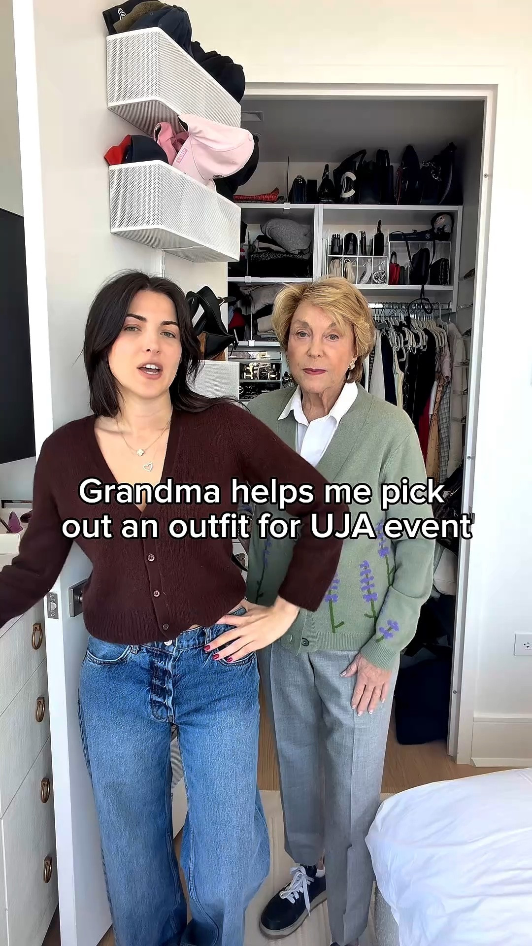 Grandma helps me pick out an outfit for UJA event!