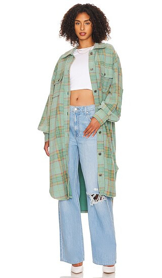 Plaid Long Ruby Jacket in Sage Combo | Revolve Clothing (Global)