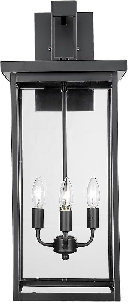 ML Lighting | Barkeley Collection | 42603-PBK | 27" Modern Four Bulb Outdoor Steel Large Wall Sco... | Amazon (US)