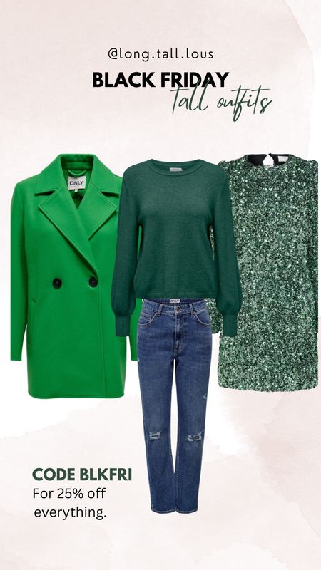 Black Friday at the Founded

All items are tall specific. 

Green is such a lovely trend color this season. Go from festive to casual with these items. A green sequined dress, a forest green sweater, blue straight leg jeans and a Gucci green coat. 

25% off with code BLKFRI



#LTKeurope #LTKCyberweek #LTKsalealert
