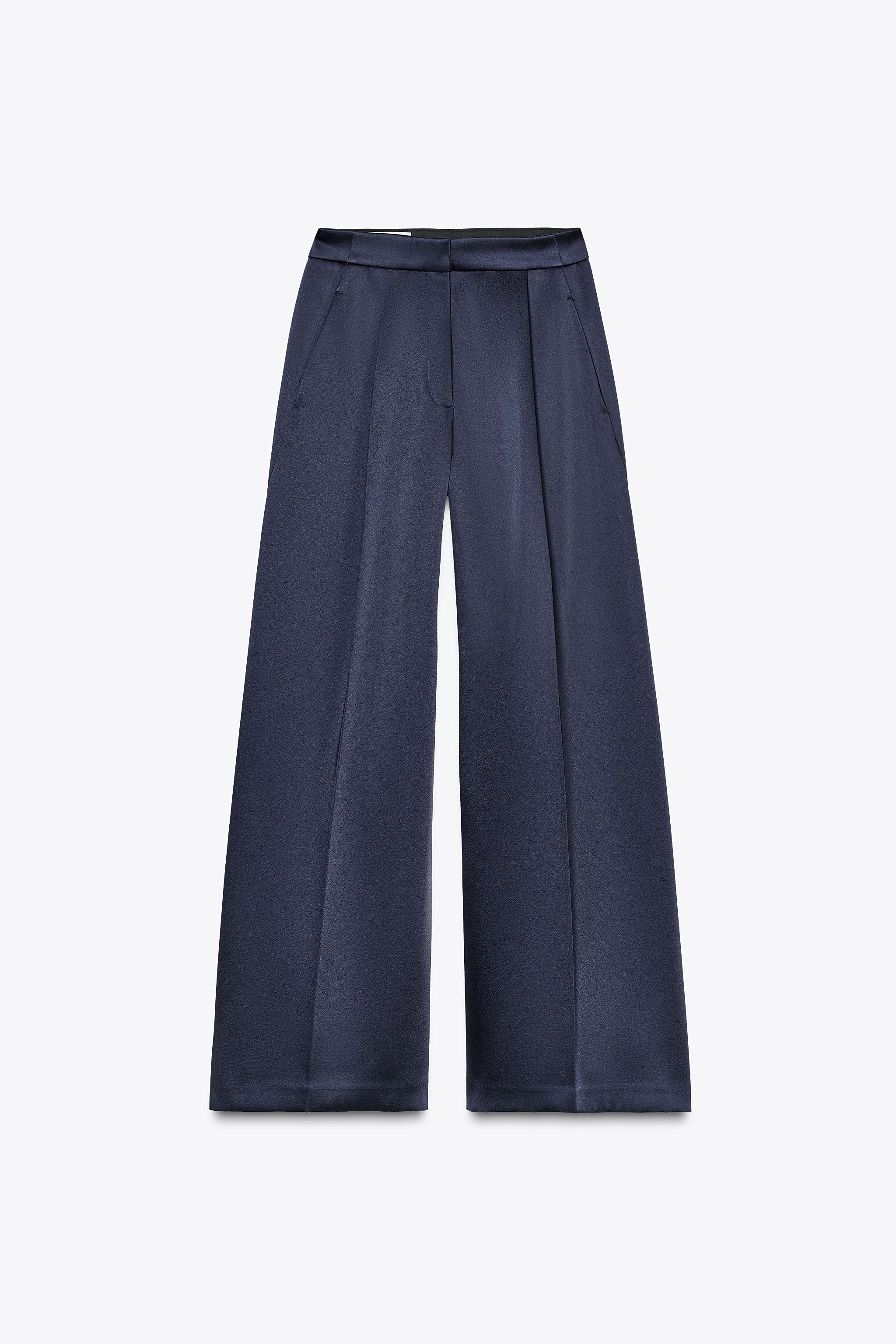 SATIN EFFECT WIDE LEG PANTS | Zara US