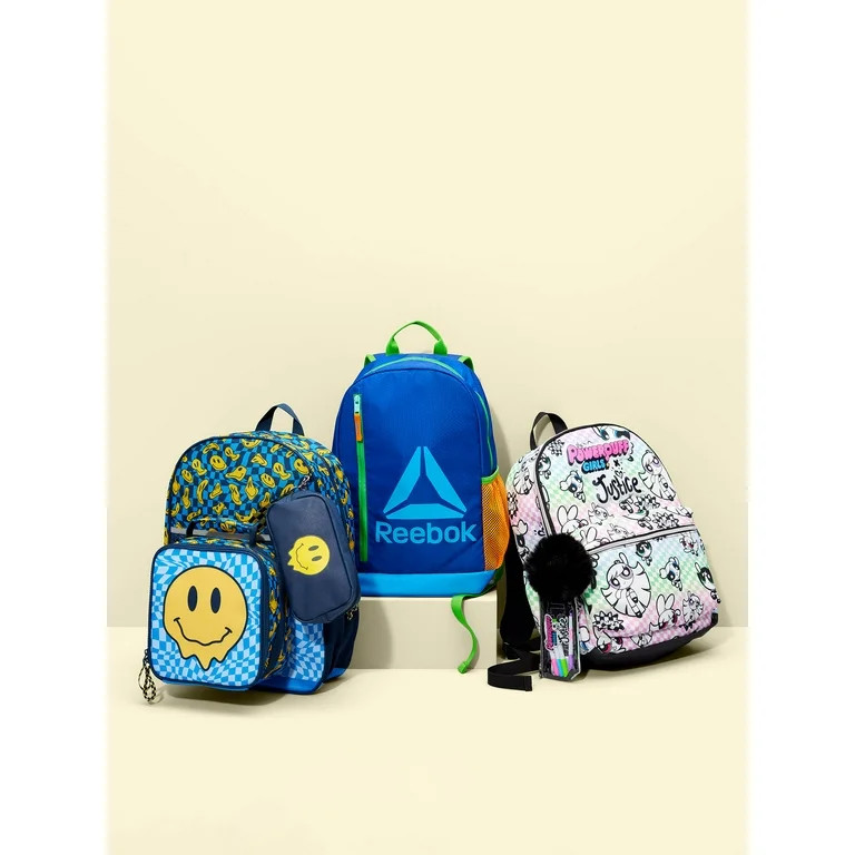 Wonder Nation Kids 17" Laptop Backpack and Lunch Tote Set, 4-Piece, Magical Meadows Print Black S... | Walmart (US)