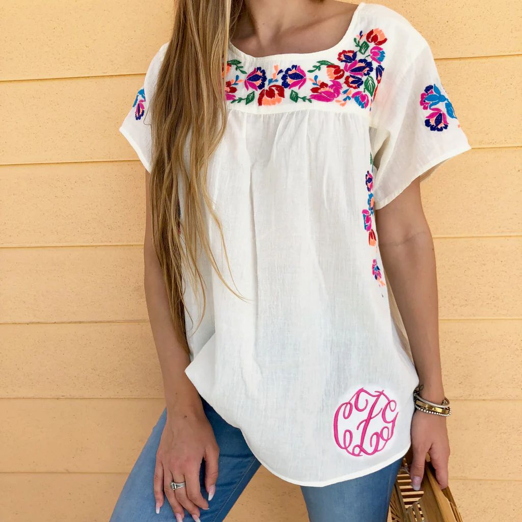 Monogram Tulum Embroidered Top | I Love Jewelry