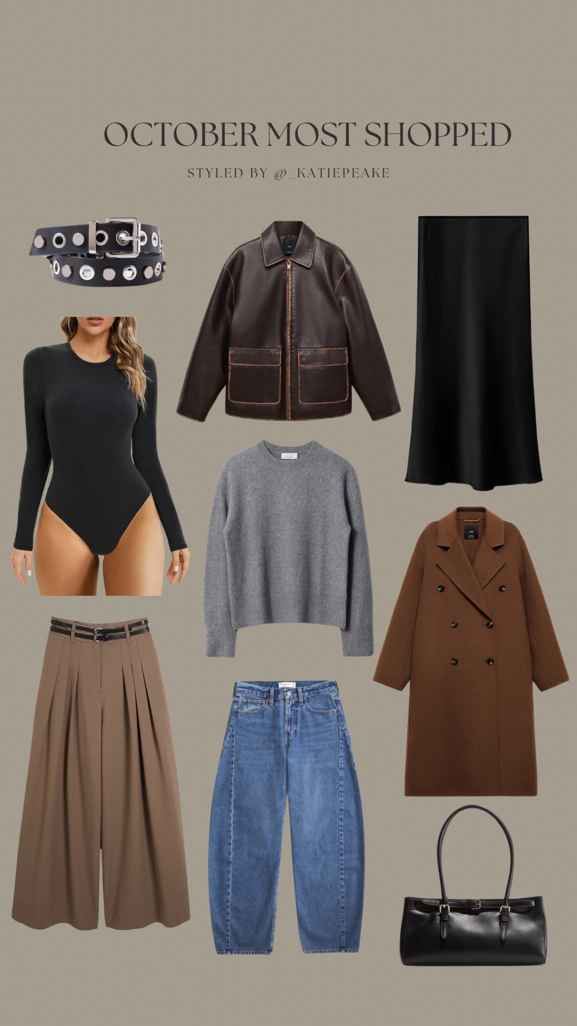 October most shopped by you 🤎🍂

Bodysuit, barrel leg jeans, wide leg trousers, pleated trousers, grey jumper, studded belt, wool coat 

#LTKstyletip #LTKuk #LTKautumn