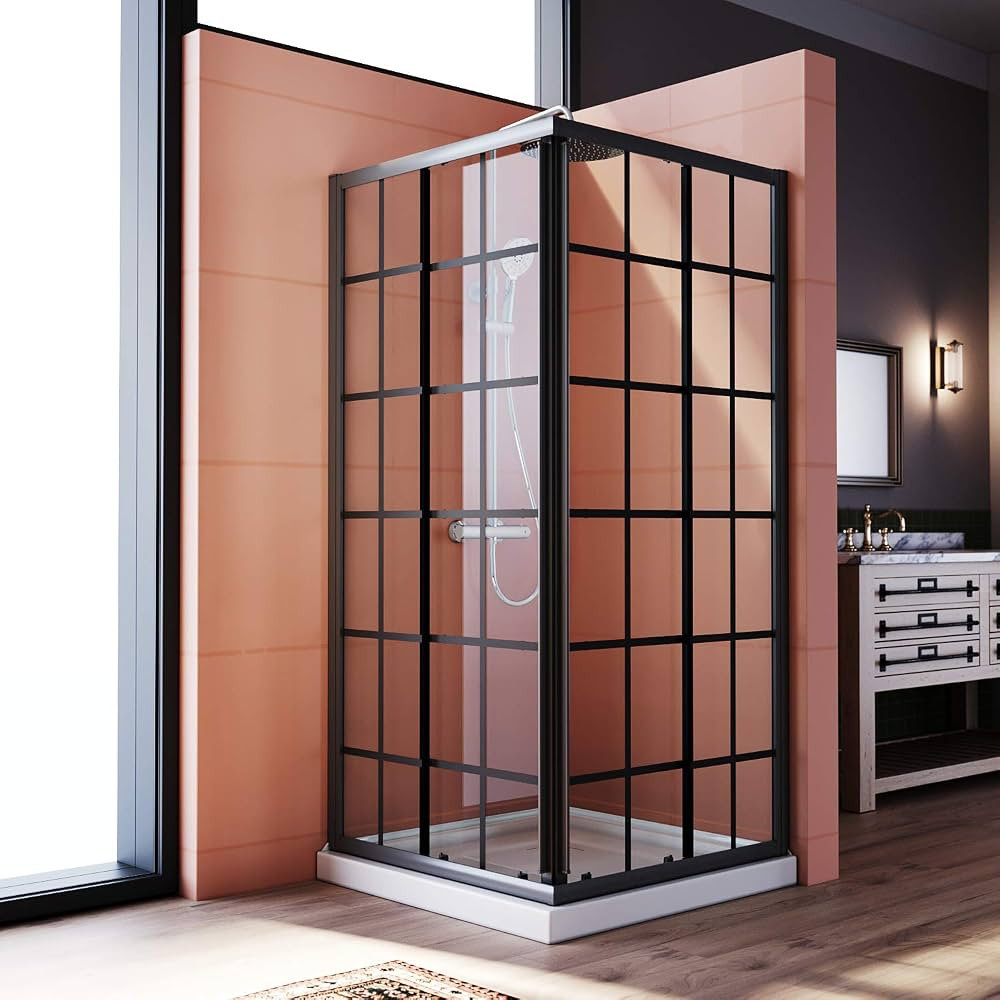 ELEGANT Corner Shower Enclosure 34 in.D x 34 in. W x 72 in. H, Double Sliding Shower Door with 1/... | Amazon (US)