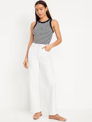 Extra High-Waisted Wide-Leg Crop Jeans | Old Navy (US)
