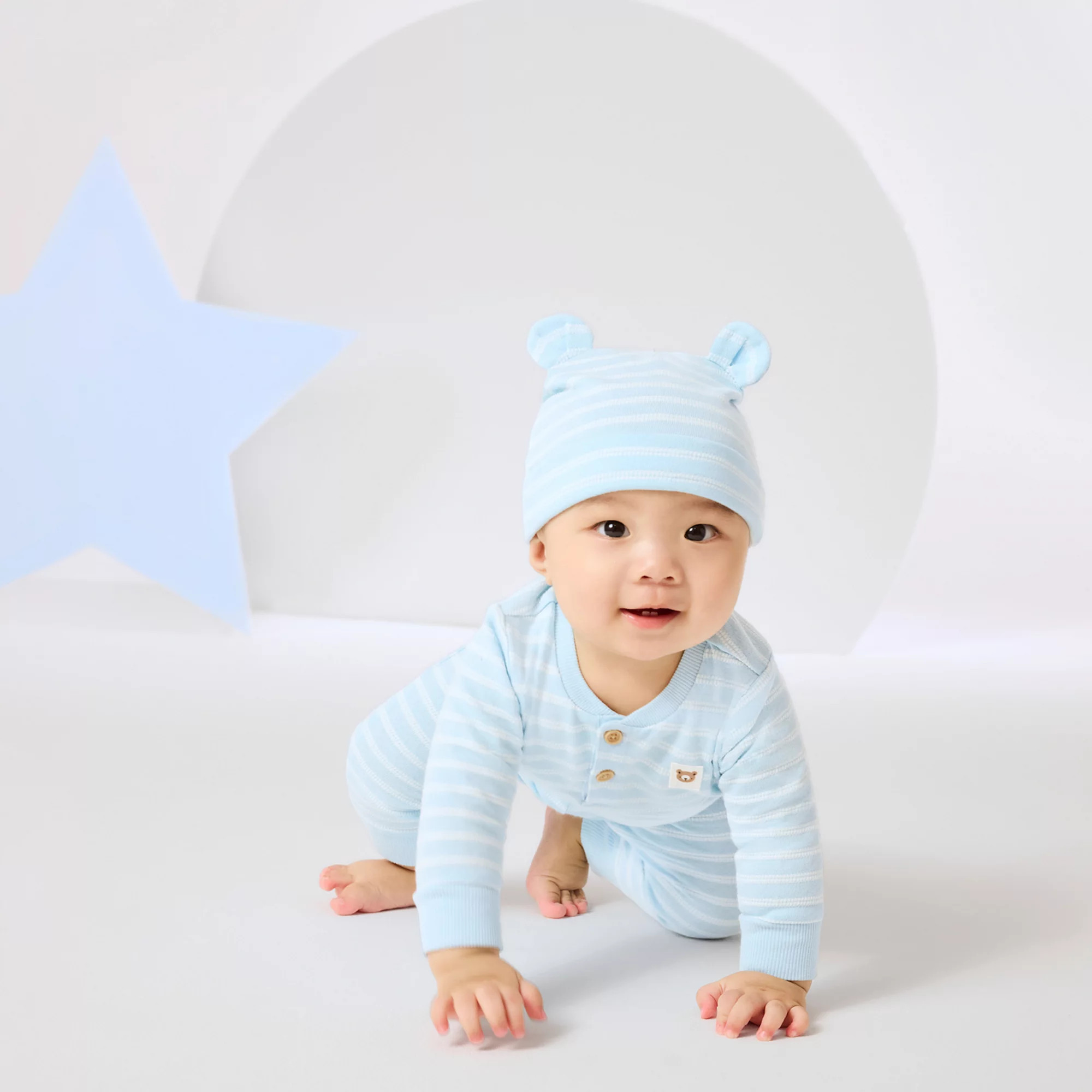 Newborn Baby Boys Huggies Babywear® 100% Organic Bodysuit Pants & Hat 3-Piece Set | Kohl's