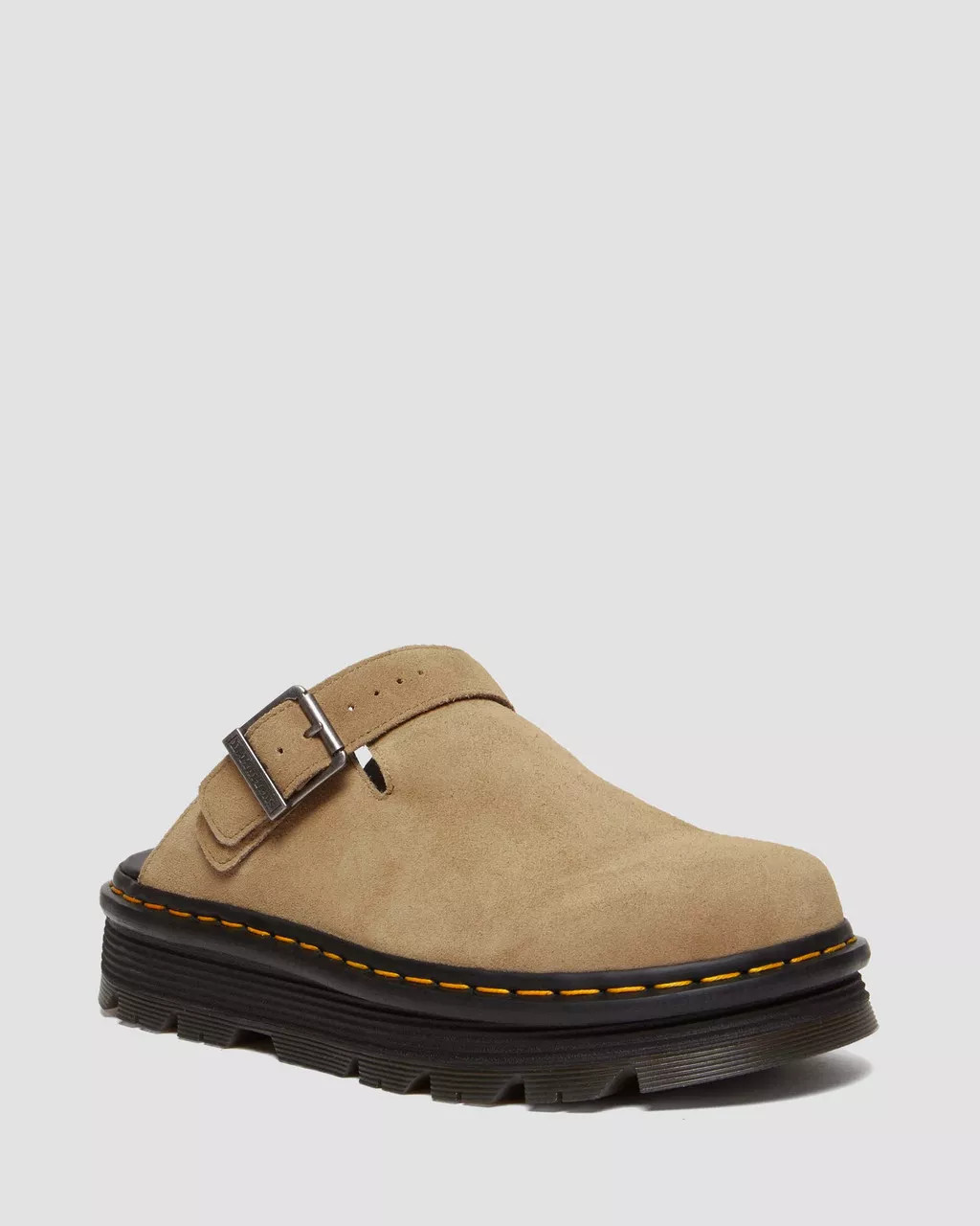 Zebzag Suede Slingback Platform Mule in Savannah Tan | Dr. Martens | Dr. Martens
