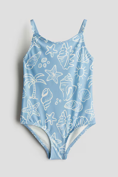 H & M - Printed Swimsuit - Blue | H&M (US + CA)
