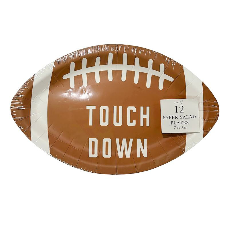 Football Touchdown Plate 7In 12Ct | At Home