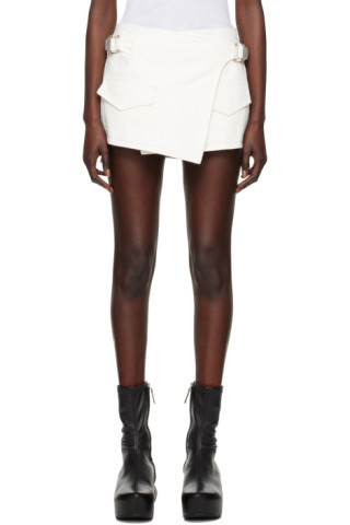 Dion Lee - White Wrap Denim Miniskirt | SSENSE