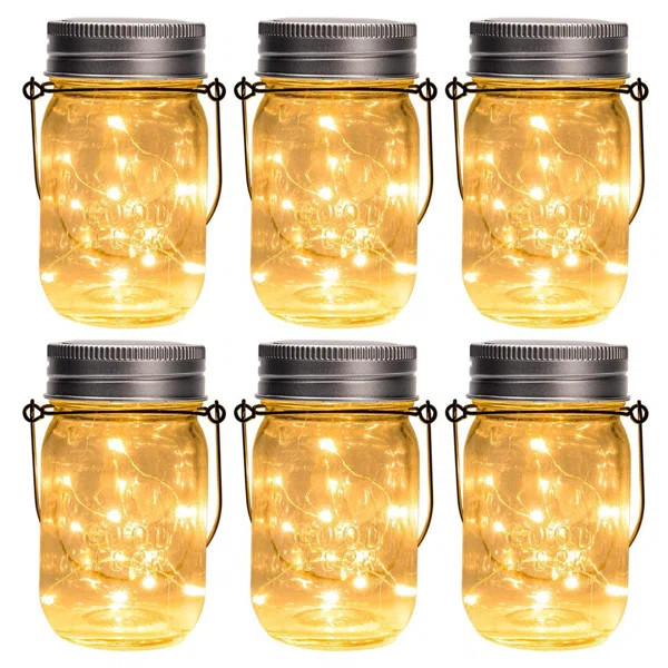 5.3'' Solar Powered Integrated LED Outdoor Lantern (Set of 6) | Wayfair North America