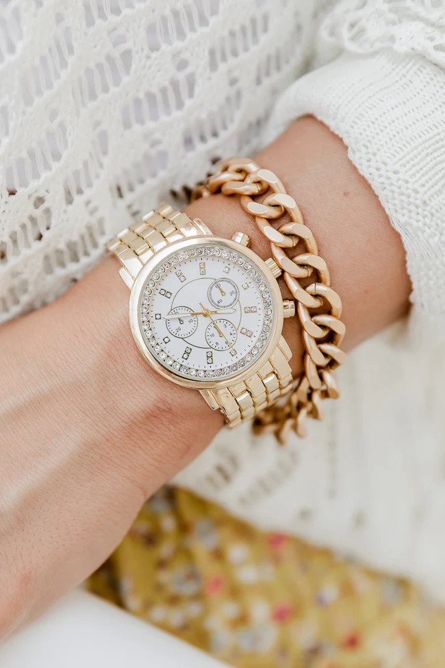 Be Hopeful Gold Circle Face Watch FINAL SALE | Pink Lily
