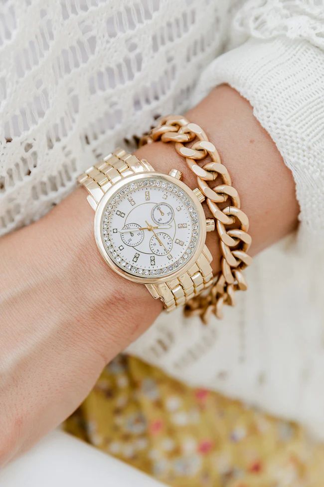 Be Hopeful Gold Circle Face Watch DOORBUSTER | Pink Lily