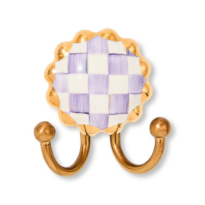 Violet Check Wall Hook | MacKenzie-Childs