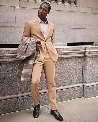 Extra Slim Solid Camel Flannel Suit Pant | Express