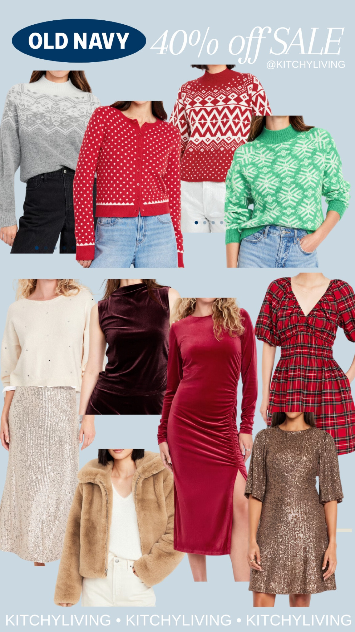 40% OFF EVERYTHING at Old Navy: tons of Holiday outfits for the whole fam on sale! #earlyblackfriday #oldnavy #womensfashion 

#LTKHoliday #LTKFindsUnder100 #LTKSaleAlert
