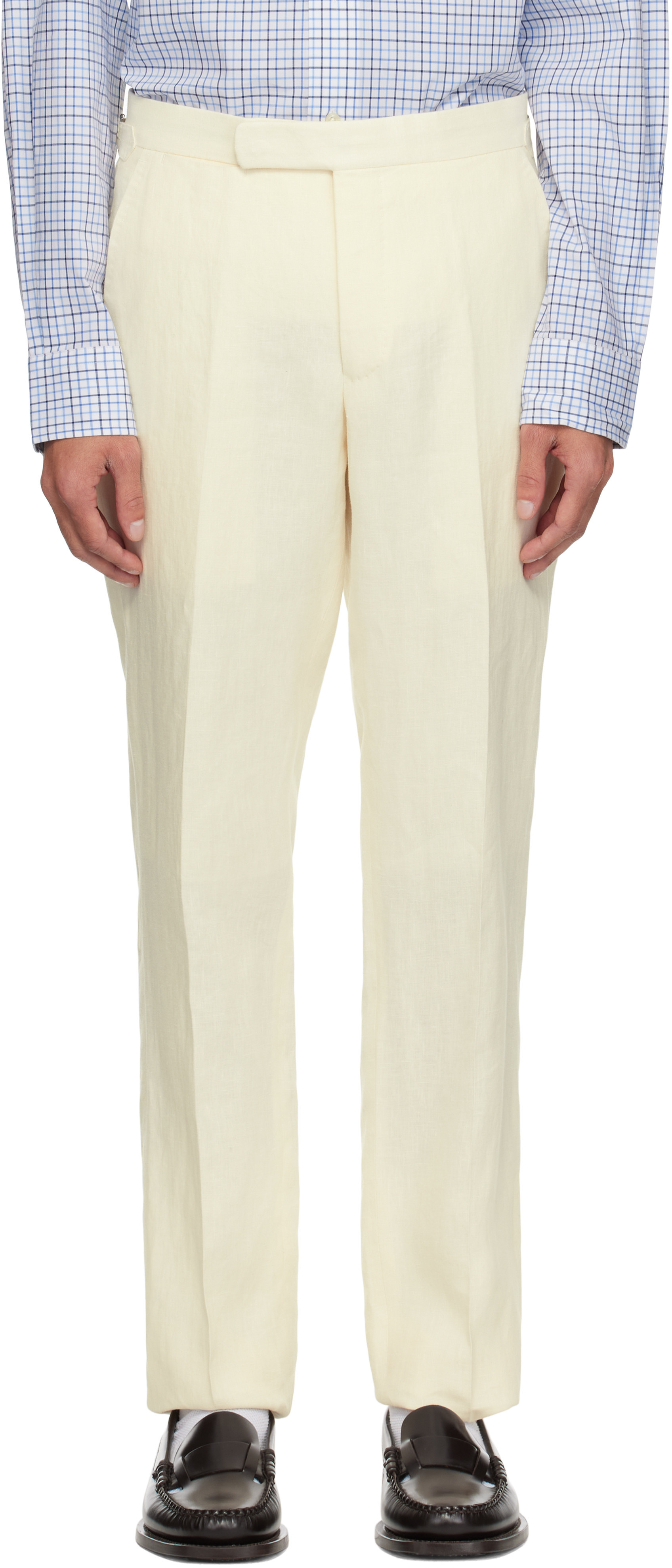 Polo Ralph Lauren Off-White Linen Suit Trousers | SSENSE