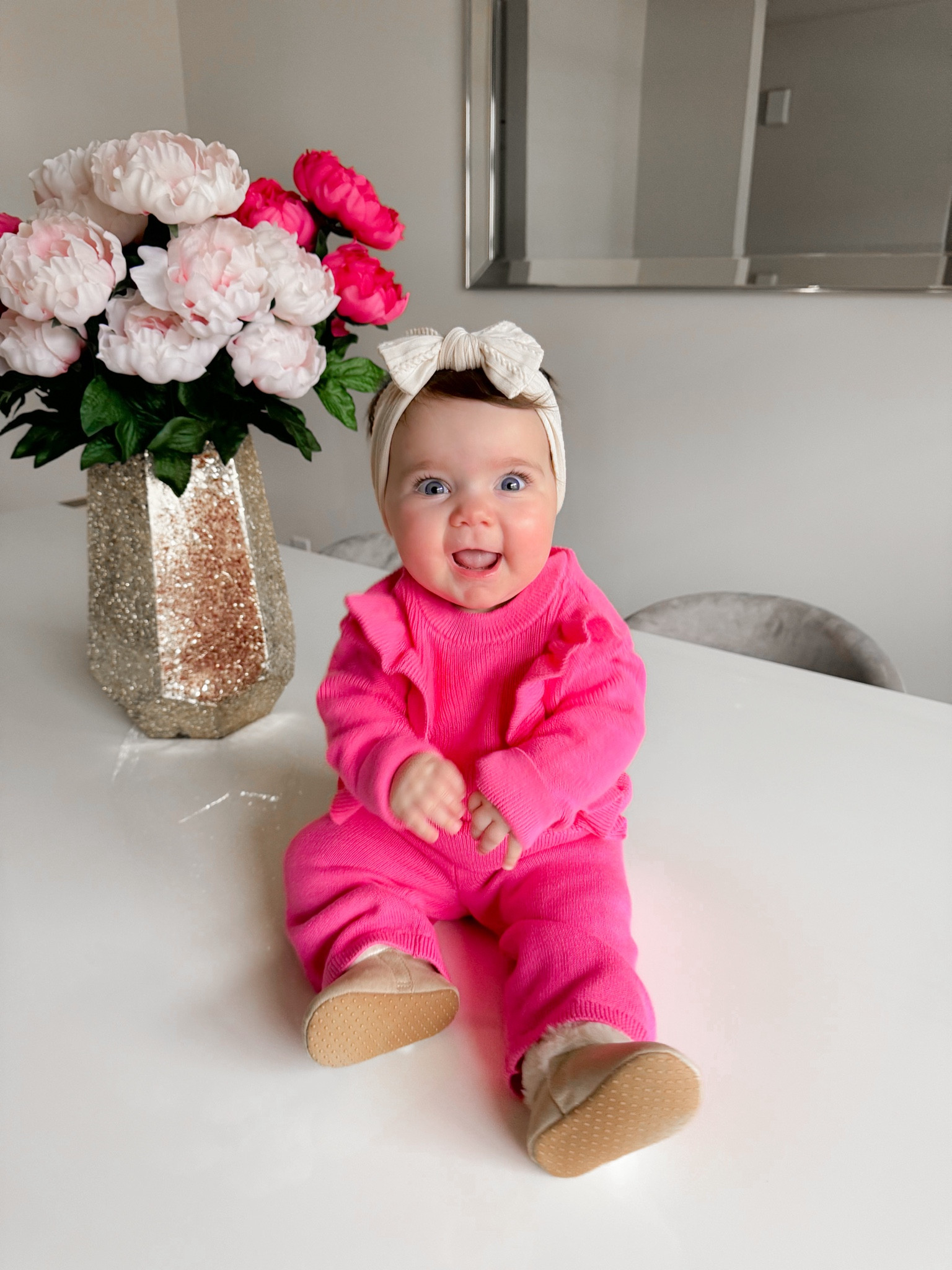 8 months of loving Aubrey Hope 🩷 Time is flying by… I want it to slow down! She’s sitting up, standing by herself, and flaps her arms like a mad woman when she gets excited 🥰🫶🏼 However, still no teeth and shoes no interest in even trying to crawl! She is the sweetest little angel and we adore her 🫶🏼

#LTKkids #LTKbaby #LTKfamily