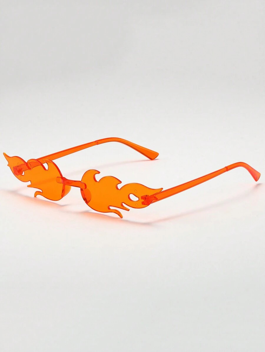 Party 1pc Women's Fashionable Flame Shaped Decoration Pc Glasses Shades Beach Accessories | SHEIN