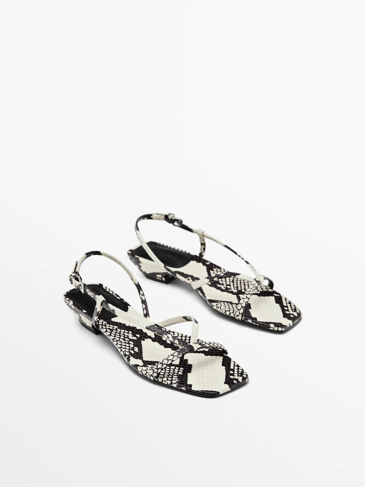 Heeled animal print sandals | Massimo Dutti UK