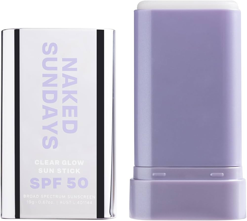 Naked Sundays Clear Glow Sun Stick SPF 50 \u2013 Invisible Clear Sunscreen Stick for Face & Body ... | Amazon (US)