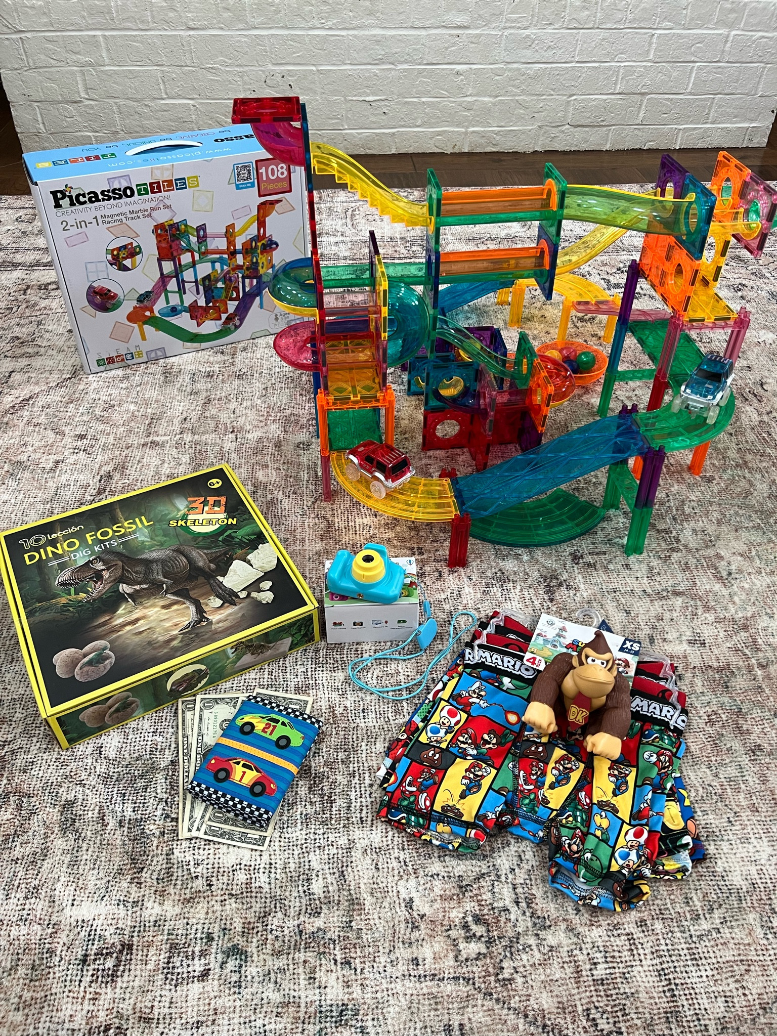 Gift ideas for boys! Ages 4-8. These are some of the gifts we have our son for his 5th birthday and he was thrilled! PicassoTiles magnetic building tiles magnatiles racetrack marble run track dinosaur digging Dino fossil set race at wallet for kids digital camera Mario brothers super Mario world boxer briefs boys underwear donkey Kong figures figurine toys gift ideas 

#LTKunder100 #LTKFind #LTKkids