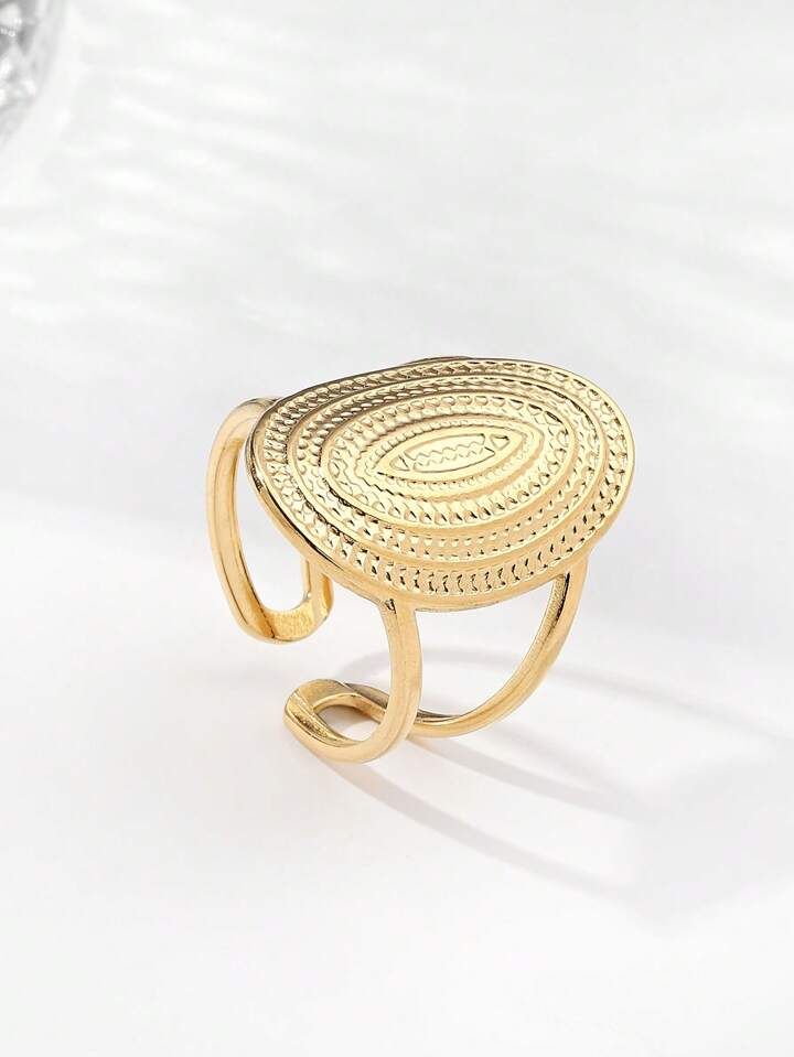 Textured Metal Cuff Ring | SHEIN