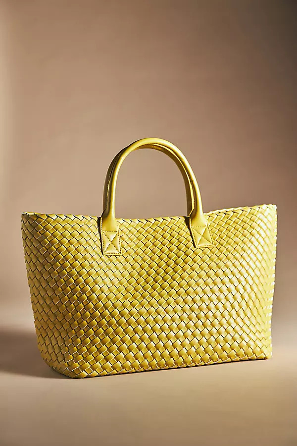 Woven Faux Leather Tote | Anthropologie (US)