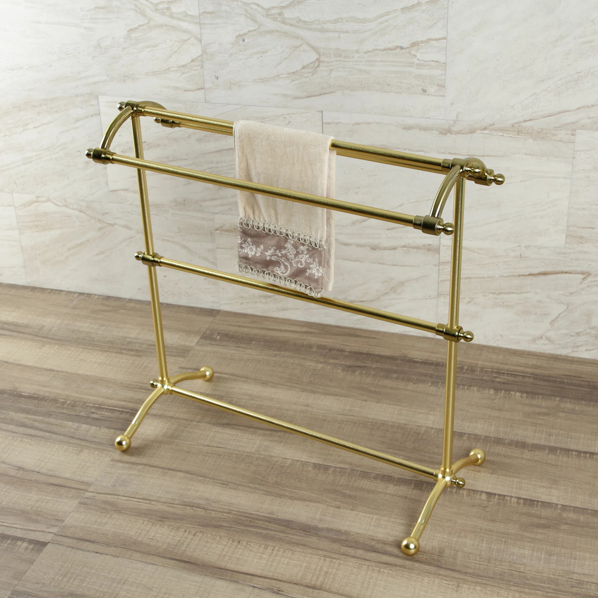 Kingston Brass SCC2297 Edenscape Freestanding Towel Rack, Brushed Brass SCC2297 | Wayfair North America