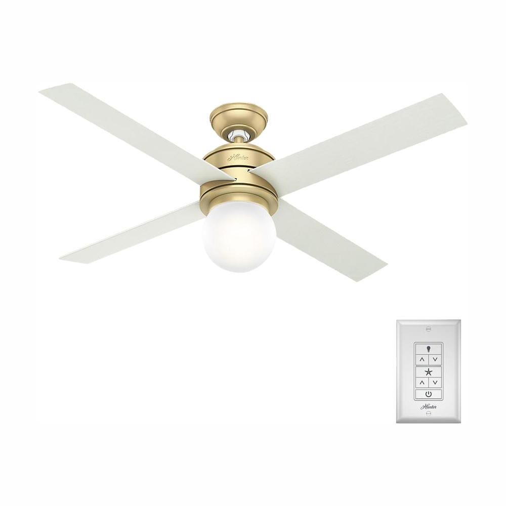 Hepburn 52 in. LED Indoor Modern Brass Ceiling Fan | The Home Depot