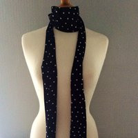 Black & White Polka Dot Skinny Scarf | Etsy (UK)