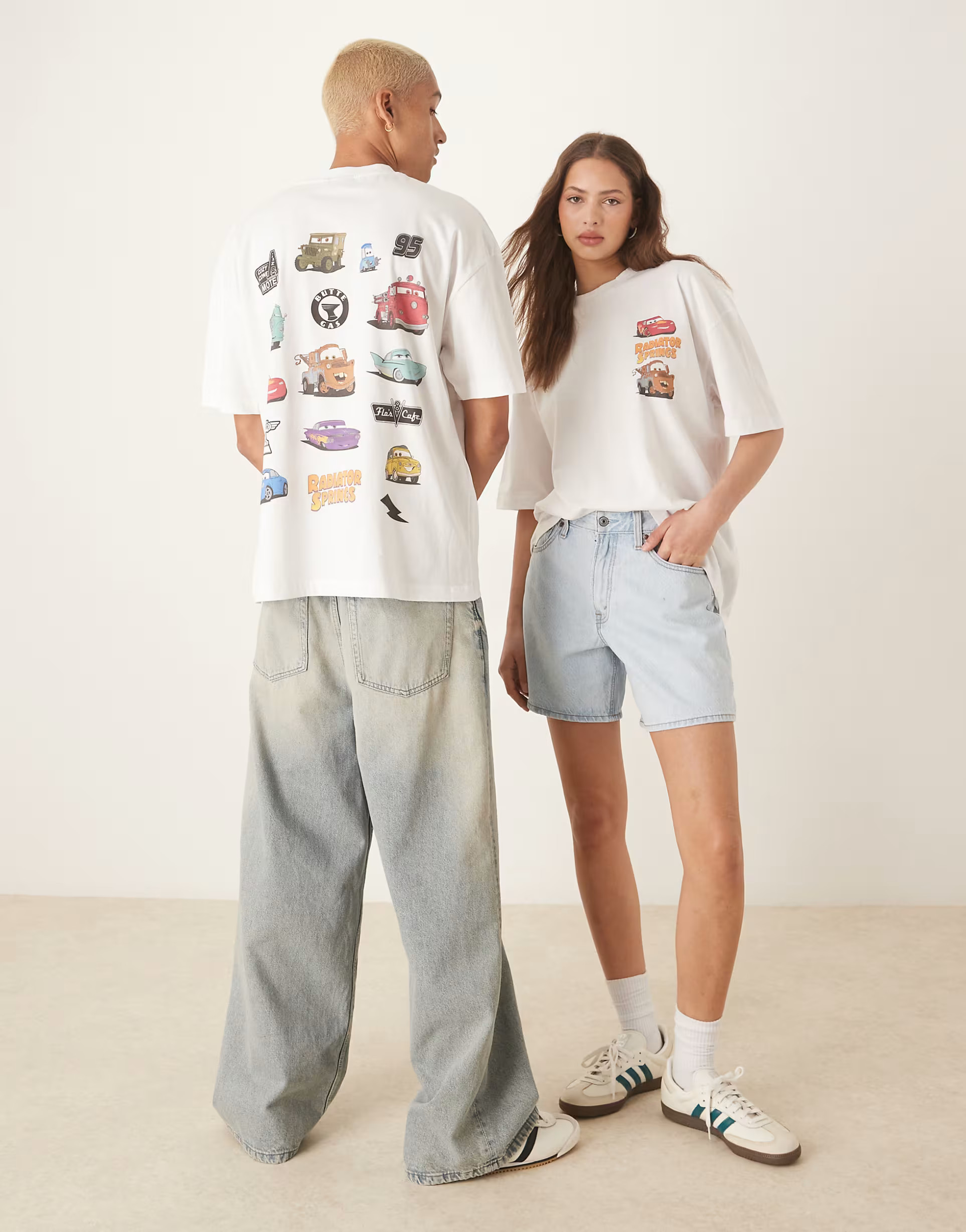 ASOS DESIGN Disney Pixar unisex oversized t-shirt with Cars prints in white | ASOS | ASOS (Global)