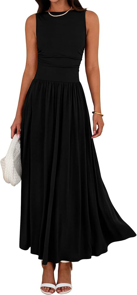 BTFBM Summer Maxi Dresses for Women Sleeveless Casual Dress | Amazon (US)
