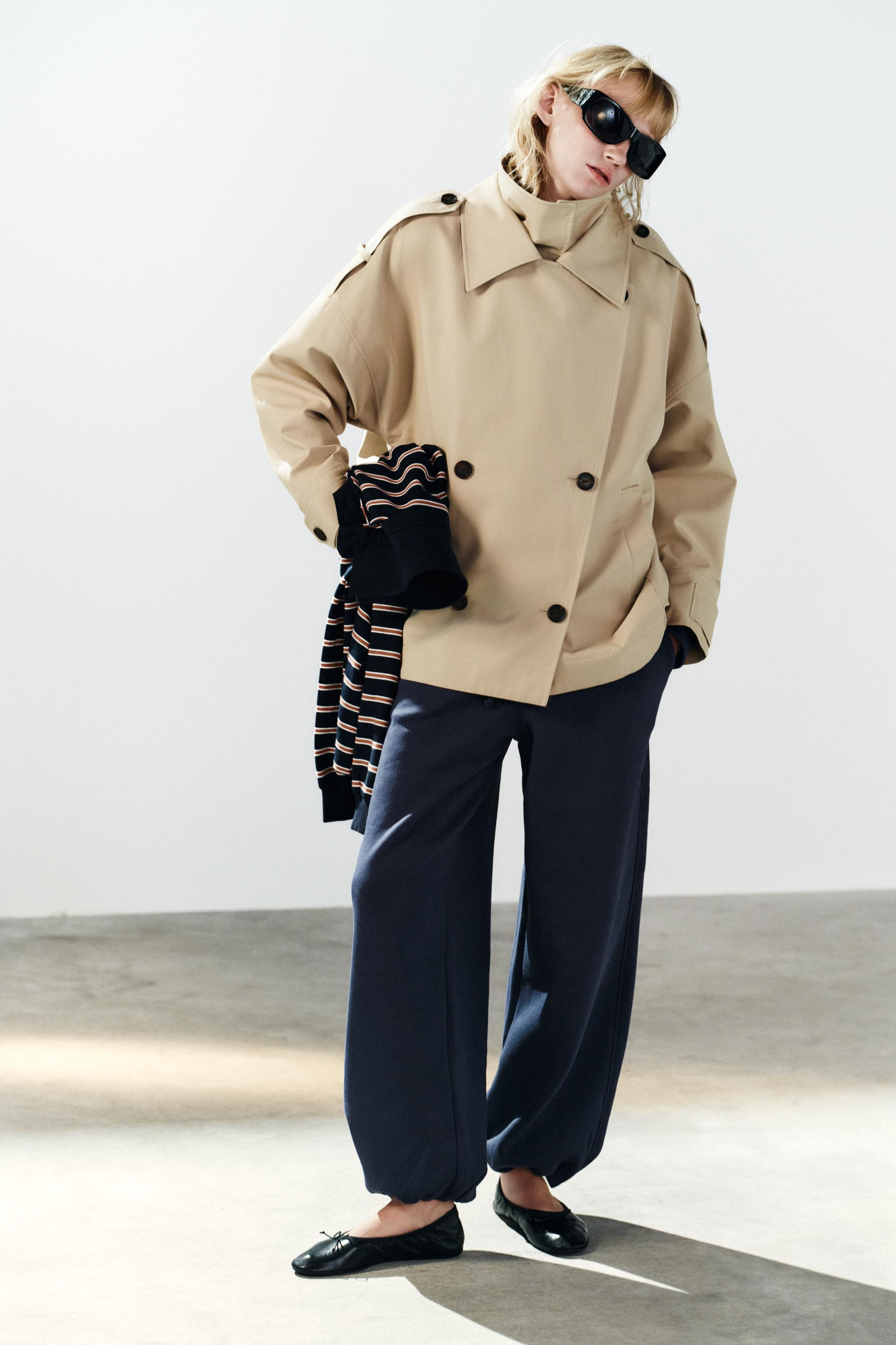 BASIC STRAIGHT PLUSH TROUSERS WITH ADJUSTABLE HEM | Zara UK