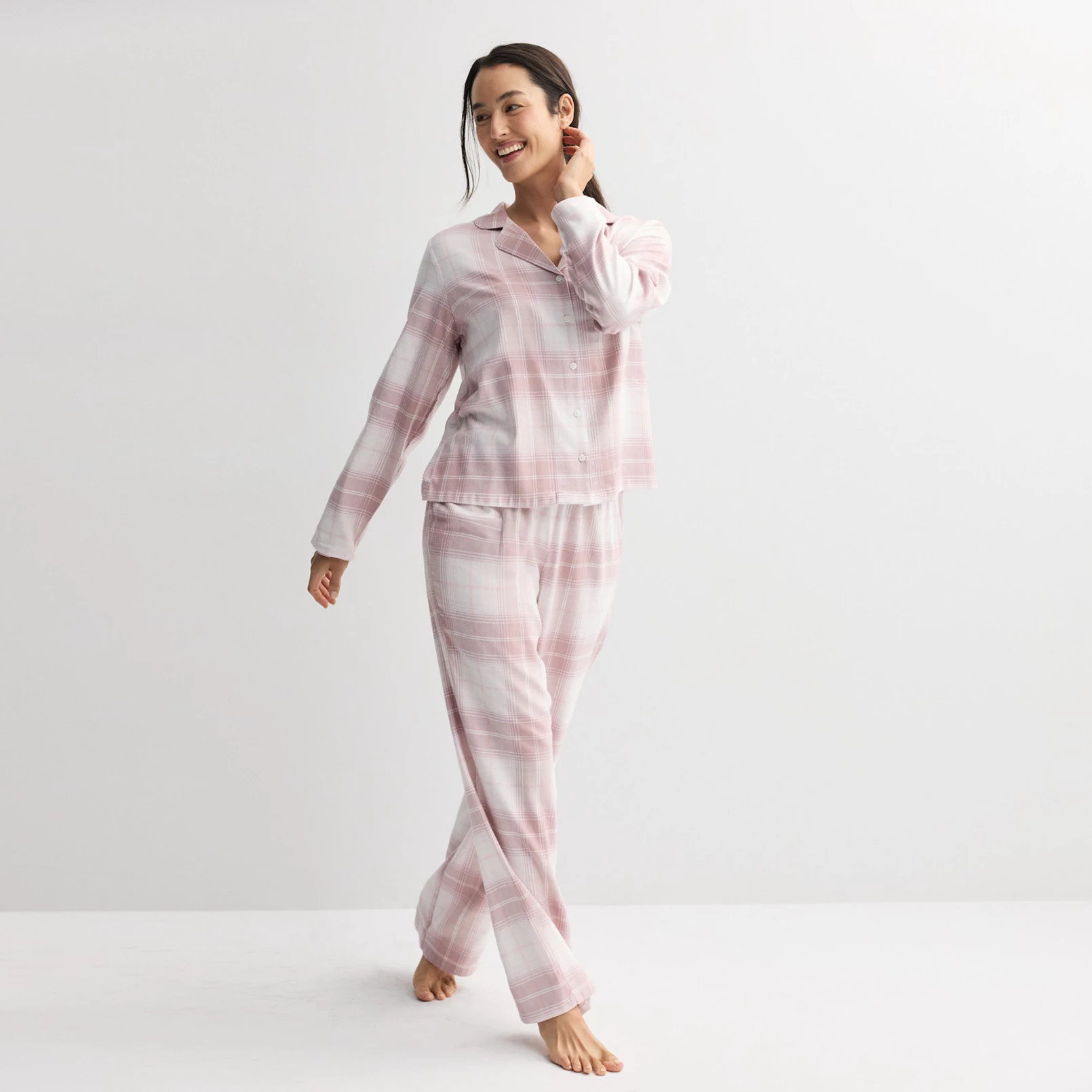 Women's Sonoma Goods For Life® 2-pc. Flannel Notch Pajama Top & Pajama Bottoms Set | Kohl's