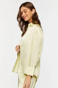 Oversized Satin Striped Shirt | Forever 21 (US)
