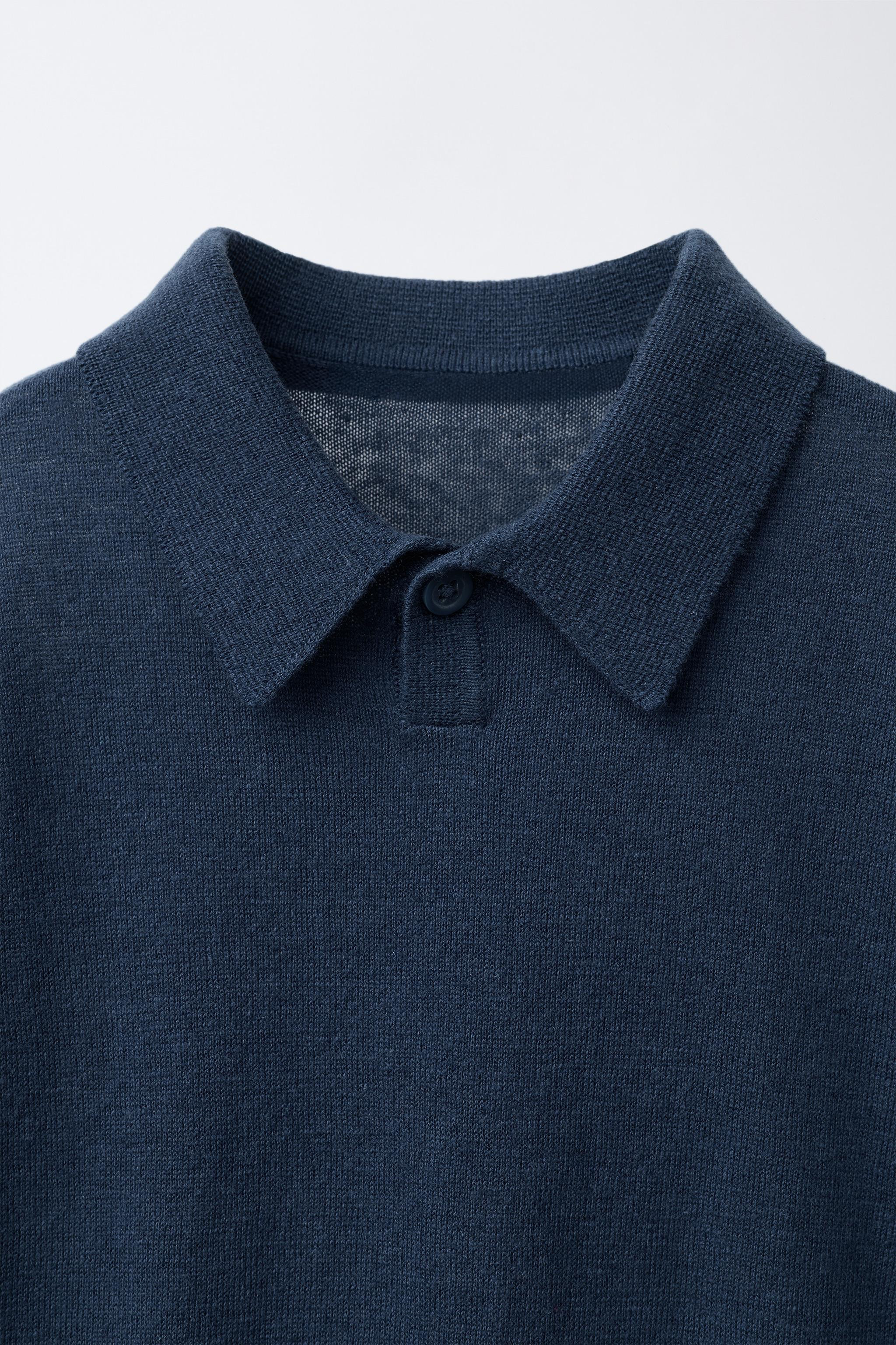 COTTON LINEN KNIT POLO SHIRT | Zara US