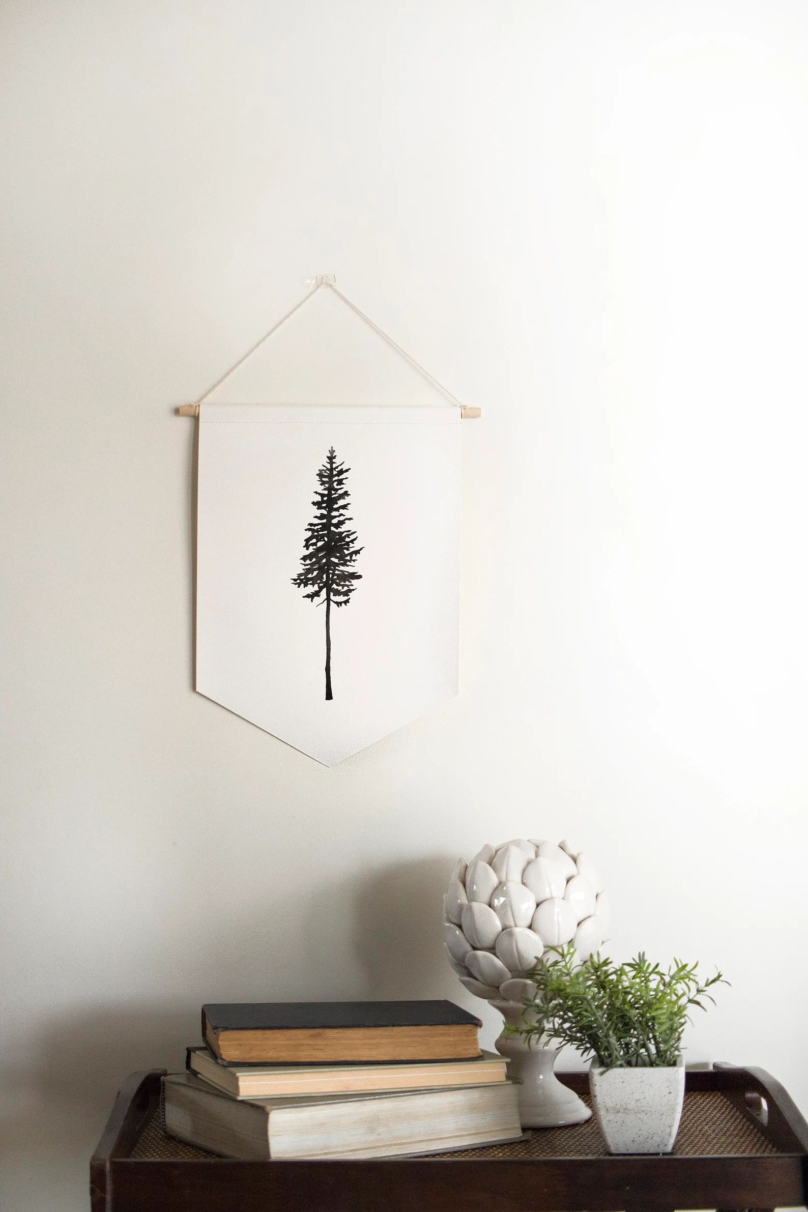 Skinny Pine Tree Pennant Tree Silhouette Watercolor Wall | Etsy | Etsy (US)