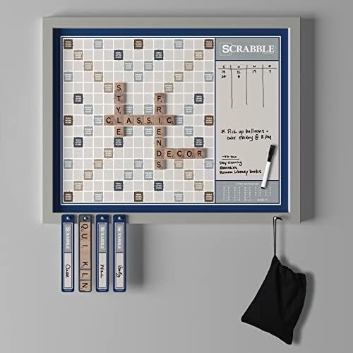 Deluxe Magnetic Scrabble | Mounts to Your Wall | Family Crossword Board Game with Message Board | Amazon (US)