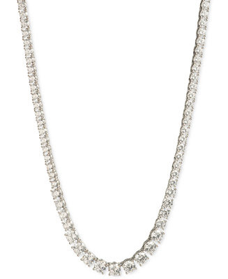 Marchesa Cubic Zirconia Tennis Collar Necklace, 16" + 3" extender - Macy's | Macy's