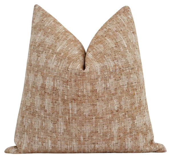 Carlton Cognac Ikat Jacquard Pillow | Land of Pillows