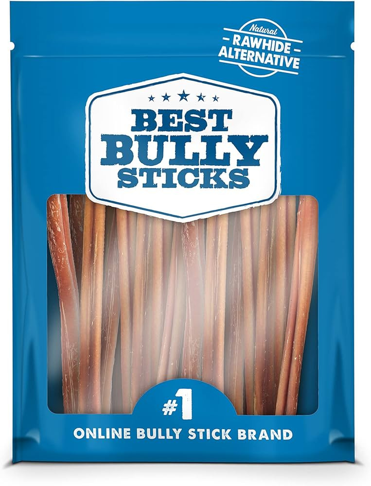 Best Bully Sticks 12 Inch All-Natural Thin Bully Sticks for Dogs - 12” Fully Digestible, 100% G... | Amazon (US)