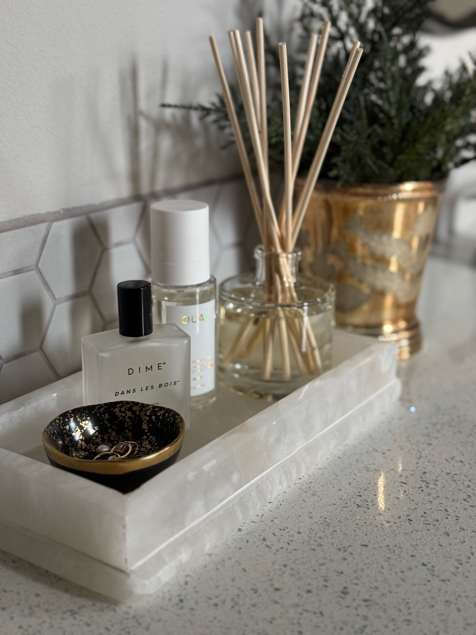 A little bathroom refresh. These perfumes are my go-tos! This diffuser scent smells beyond good and I love the tray to corral everything!

#LTKBeauty #LTKHome #LTKStyleTip