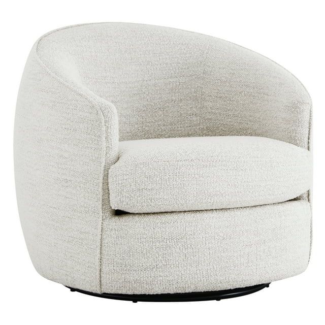 CHITA Modern Swivel Accent Chairs, Round Barrel Chair for Living Room Bedroom, Fabric in Cream | Walmart (US)
