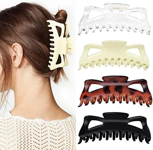 Hair Clips for Women CEELGON Claw Clips for Thick Hair Large 5.5 Inches Hair Claw Clips Pack of 4... | Amazon (US)